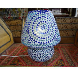 Lampada tonda in mosaico blu azzurro 26X33 cm