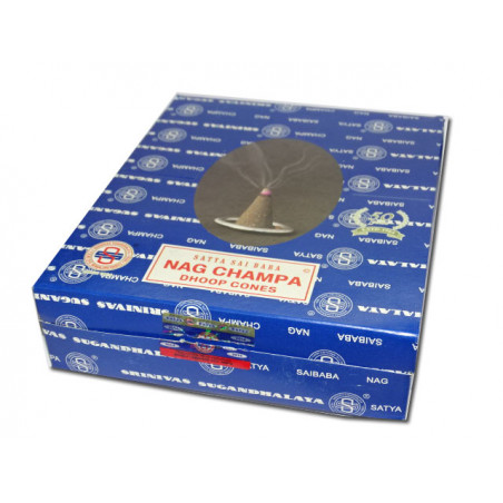 Box of 12 Nag Champa incense cases in cones ** 2 free cases **