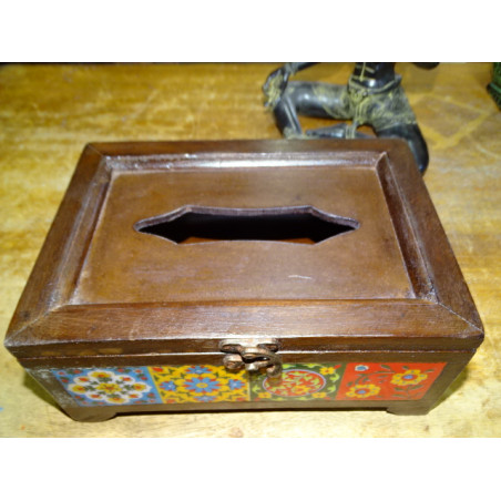 Taschentuchbox aus Holz und Keramikfliesen 22x10x16 cm