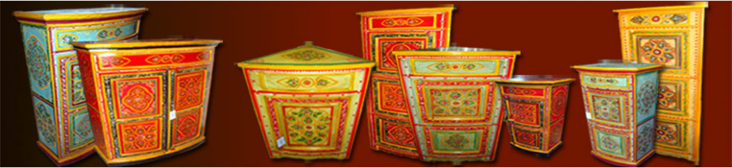 India artesanías muebles pintados a mano desde el norte de la India